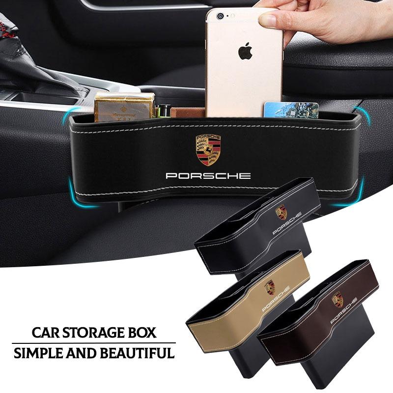 2 Piezas Organizador de Asiento de Coche Caja de Almacenamiento para la Ranura del Asiento Multifunción Artículos Para Porsche Boxster Cayenne Panamera Macan Cayman 911 918 996 917 991