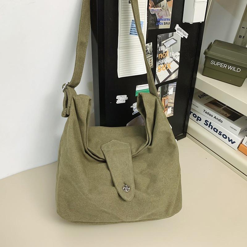 Canvas bag women's large-capacity new summer versatile simple shoulder messenger bag casual dumpling bag