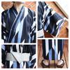 Yukata Set with Japanese Lotus Flower Size Includes and Geta Sandals 8(eight) Men's 3-Piece Pattern, Black, LL, Yukata, Obi,