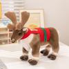 Cute Elk Sika Deer Plush Toys Lifelike Christmas Party Atmosphere Decoration Huggable Doll Christmas Festival Gifts For Friends