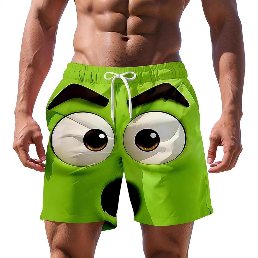 Fashionable Comfortable Breathable Beach Shorts Men Colorful Fun 3D Printed Board Shorts Summer Casual Holiday Short Pants Loose Surf Swim Shorts
