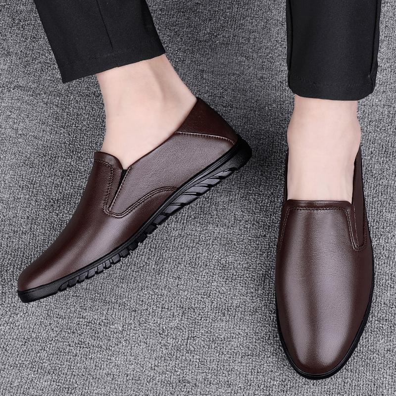 Fashion Genuine Leather Men Shoes Trendy 2024 New Casual Slip on Formal Loafers Men Moccasins Italian Black Male Driving Shoes Sneakers