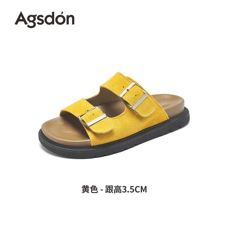 Augustus Denboken Slippers Women's Summer 2025 New Wear Platform Flat Sandals Beach Fashion Sandals