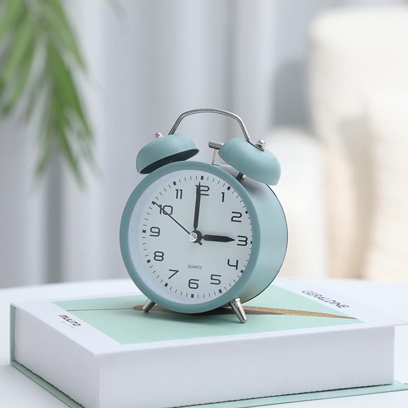 

3.5-inch Nordic Silent Metal Bell Alarm Clock with Night Light
