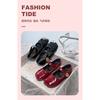 Girls' Leather shoes2026Spring New Square-toed Mary Jane Velcro Princess Shoes, Flat Patent Leather Performance Shoes for Girls