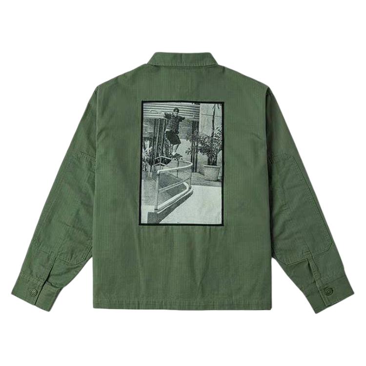 Vans X Atiba Collaboration Printed Pattern Polo Collar Multi-Pocket Long Sleeve Shirt Men Shirts VN000R38EN6