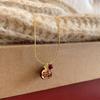 Pomegranate Red Ankara Necklace: Elegant Pendant Clavicle Chain