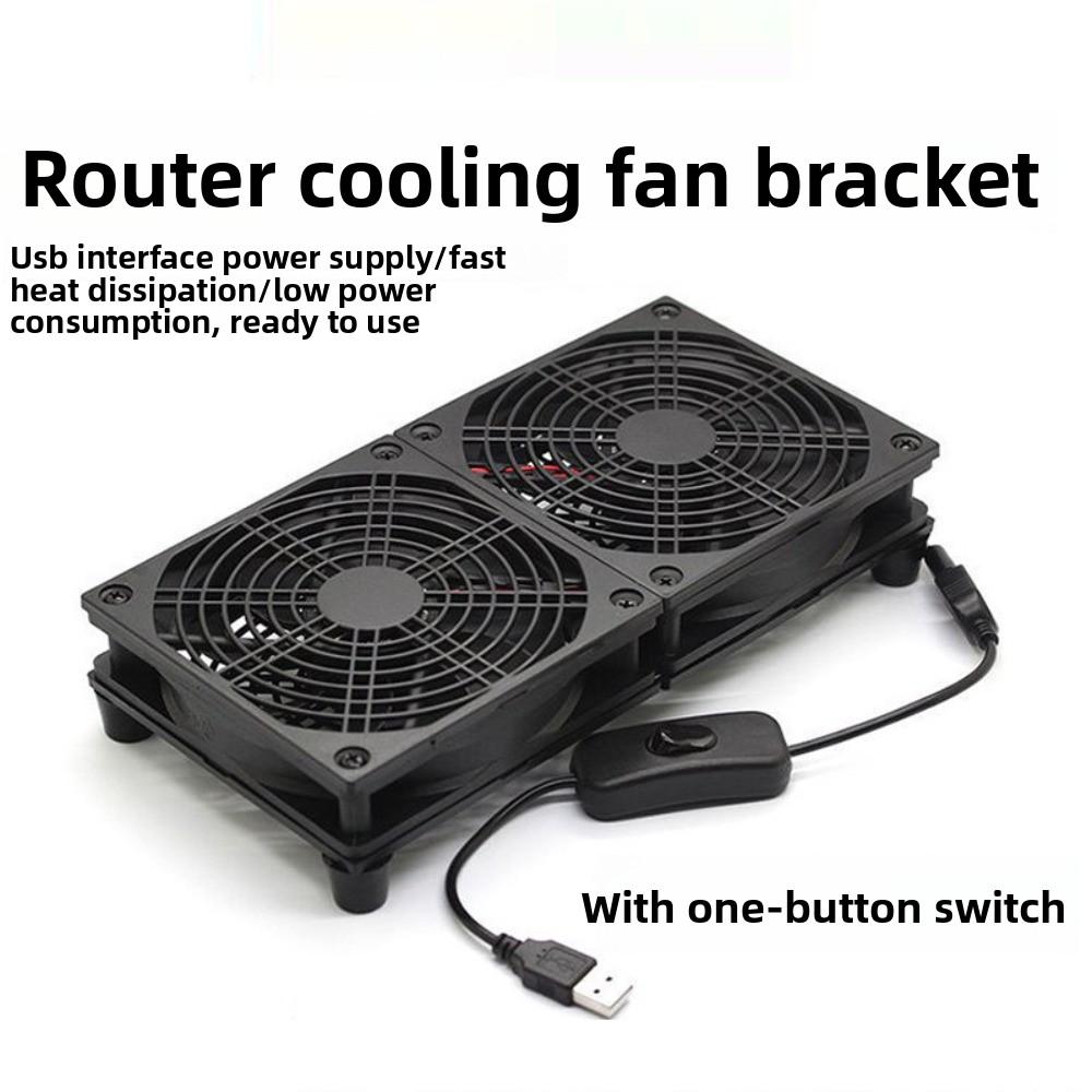 Protective Net Router Cooling Stand Dual Fans USB Radiator Base Optical Modem/Router