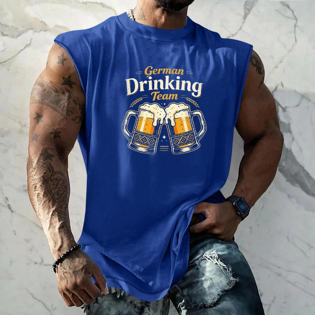 Men Sleeveless Tank Top Loose Fit Casual Streetwear Sport Vest with Unique Texture Print Suitable for Festival Holiday Daily Wear
