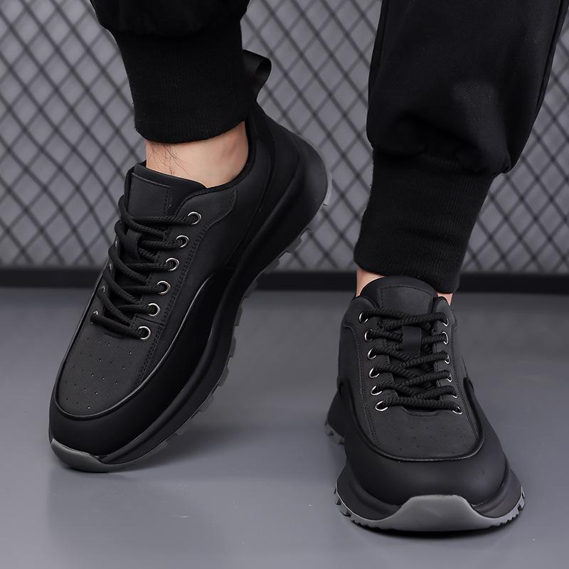 New Shoes for Men  Leather Casual Shoes Fashion Leisure Sport Shoes Street Cool Lace-up Leather Sneaker