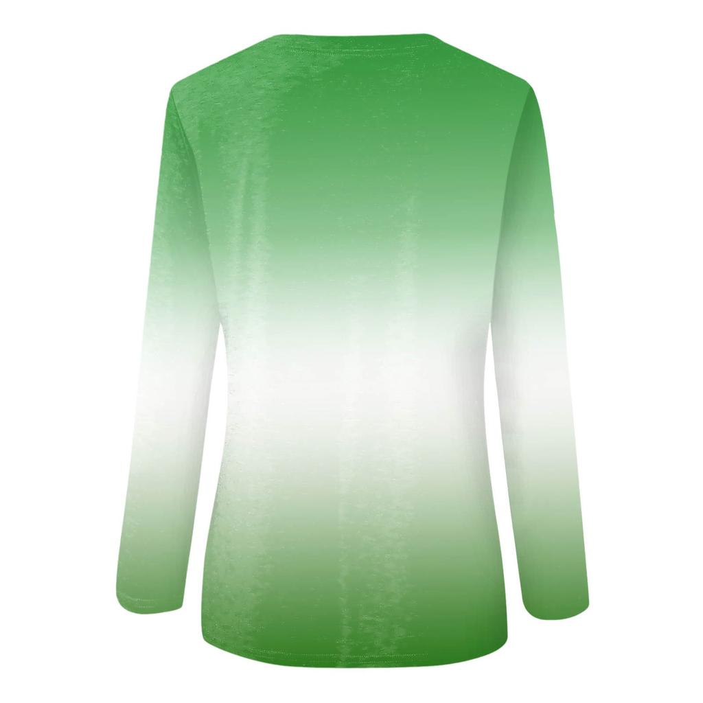 Women's Fashion Casual Long Sleeve Christmas Print Round Neck Pullover Top Blouse