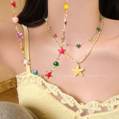 Female Summer Collarbone Star Necklace