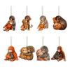 2D Monkey Keychain Cute Monkey Holding Plush Toy Bag Charm Acrylic Hanging Pendant for Backpack Purse Car Keys