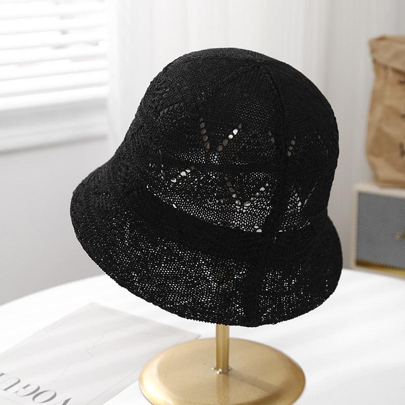 Women's Summer Hat Korean style Hollow Knitted Bucket Hat Casual Sunshade Fisherman Cap Sun Hat Female Sun Cap