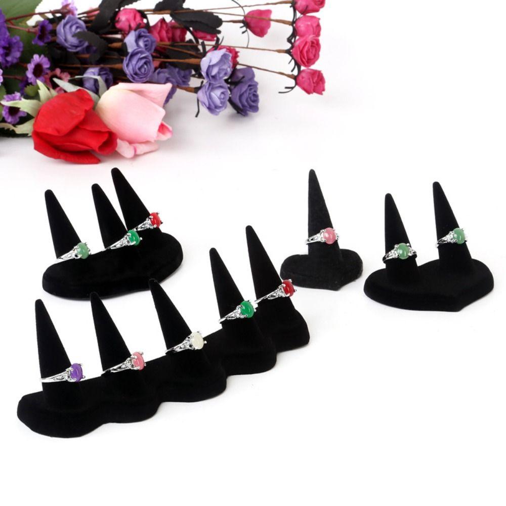 Organizer Jewelry Display Rack Velvet Ring Display Stand Jewelry Props Rings Display Holder Women
