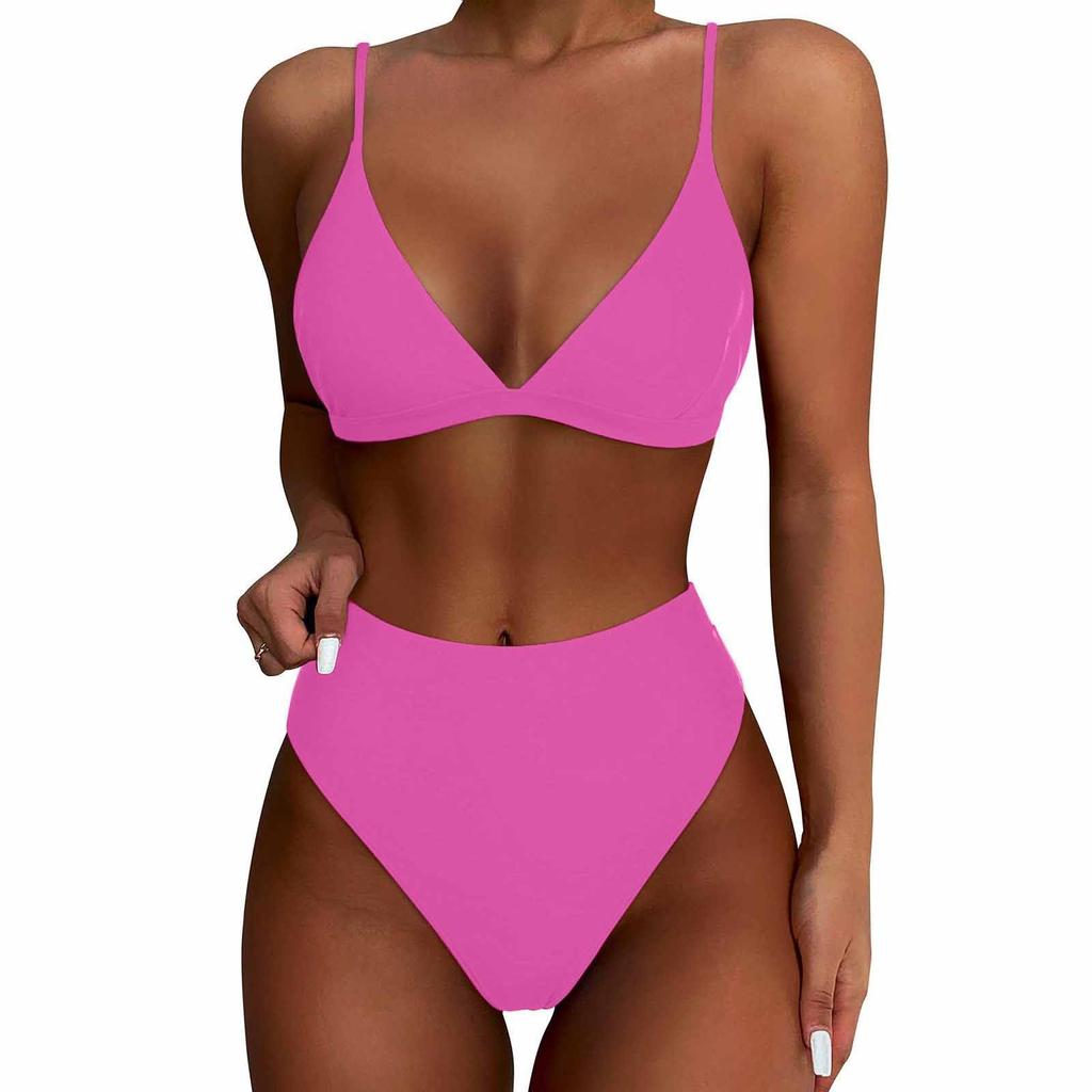 Maillot de bain Sexy pour femmes, Bikini, taille haute, rembourré, sans acier, à la mode