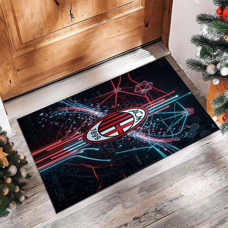AC Milan Printed Flannel Area Rug Non Slip Soft Polyester Floor Carpet Indoor Decor Mat for Bedroom Living Room Sofa Game Room Home Decoration