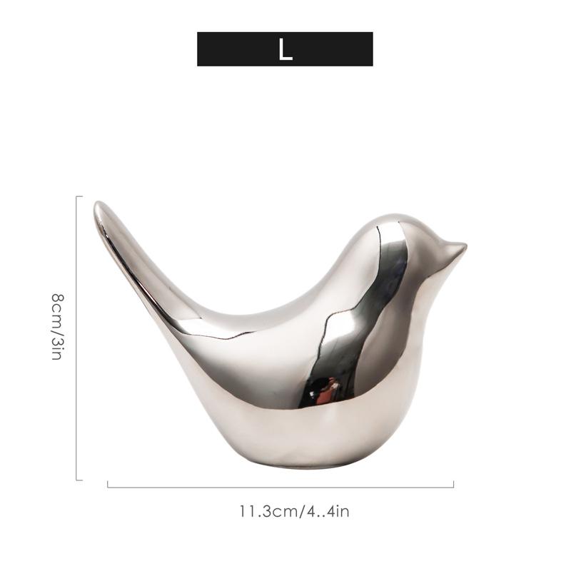 Figurine de păsări ceramice moderne, simple, de lux, din argint, accesorii de decorare pentru casă, figurine de păsări aurii, ornamente decorative de nuntă
