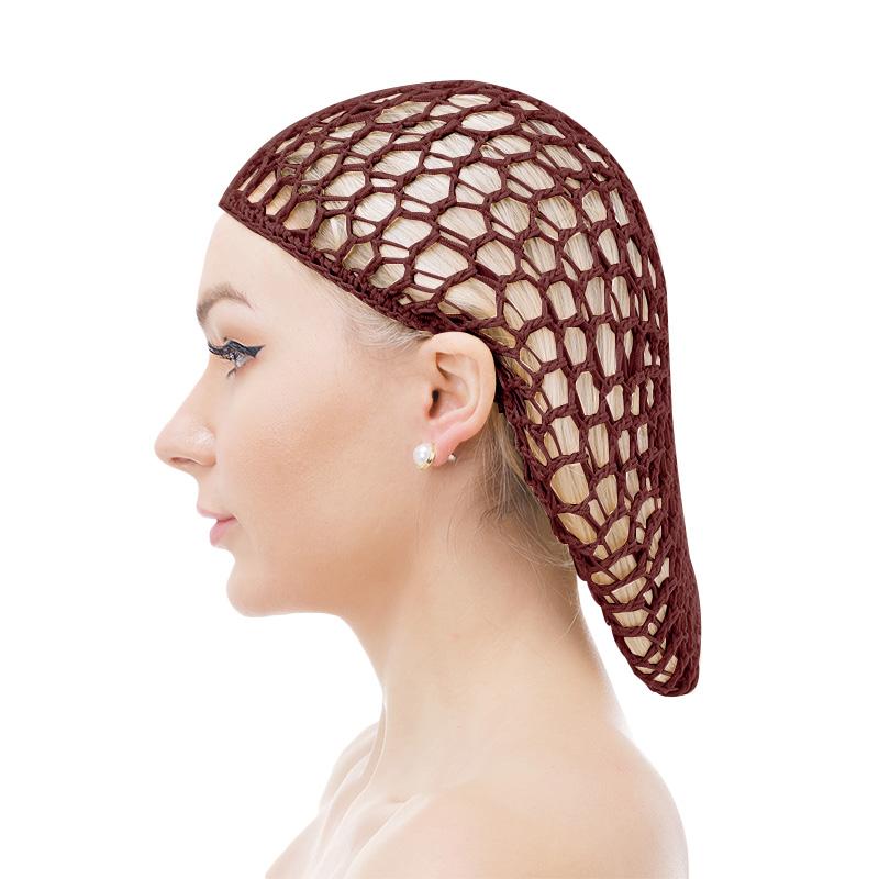 New Women's Handmade Crochet Hairnet Snood Cap Elastic Band Mesh Head Cover Hair Net Wrap Nylon Sleeping Caps Beauty Hair Net