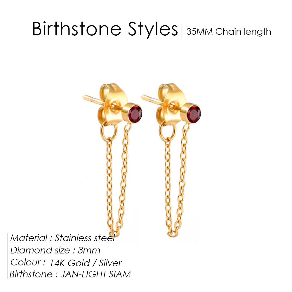 EMANCO Zircon Birthstone Pendant Earrings 12 Zodiac Signs Stainless Steel Jewelry Party Gifts