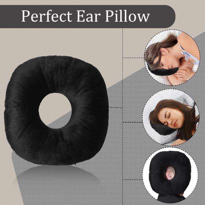 Ear Piercing Pillow For Side Sleepers O Shaped Ear Guards Pillow With Ear Hole For Home Travel For Pain Ear Pressure Sores