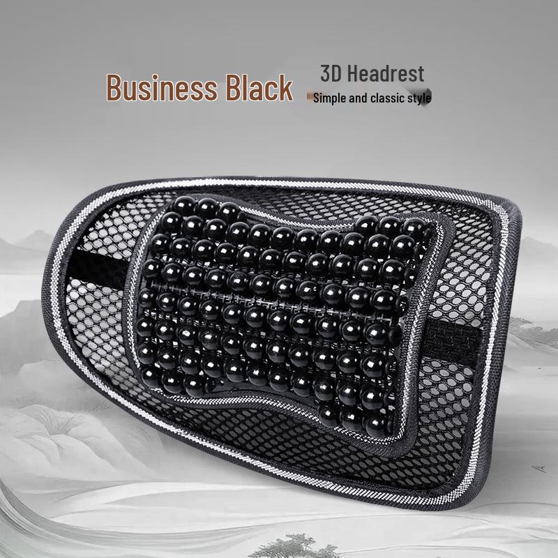 Breathable Car Lumbar Support Cushion with Wood Beads for Summer