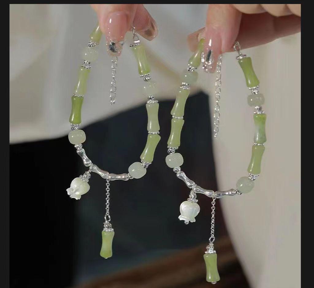 

Женский браслет из бамбука и ландыша с бусинами - Новый китайский стиль