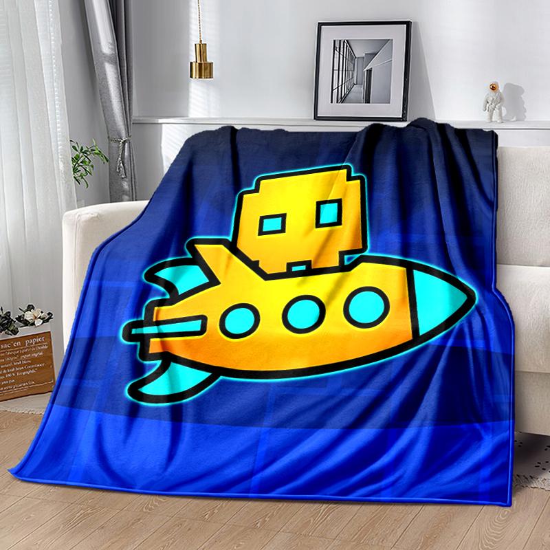 1pc Blanket Geometry Dash1 Print Design, Lightweight Blanket for Sofa, Bed- Soft &Warm, Gift for All Seasons like Christmas, Halloween