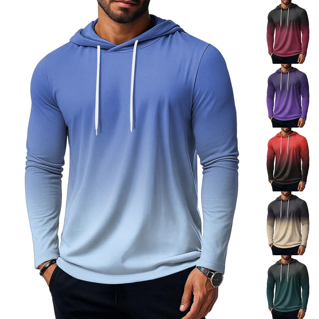 Pánská mikina volné jednobarevné venkovní teplé prodyšné tričko