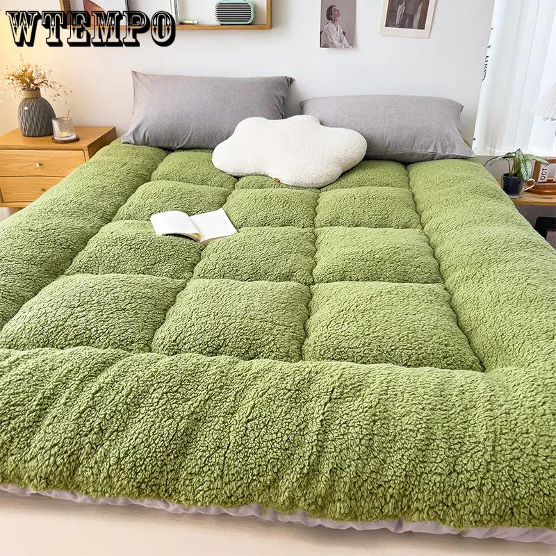 WTEMPO Large Size Solid Color Simple Retro Foldable Mattress Home Hotel Cushions Soft Tatami Mats Thickened Student Dormitory Mattresses