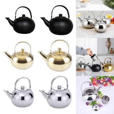 Stainless Steel Teapot with Infuser Short Spout Pour Over Coffee Kettle Stovetop Kettle Round Coffee Tea Pot Easy To Use