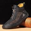 Hand-stitching Breathable Leather Shoes Men Casual Ankle Boots Shoe Retro Soft Zapatos Hombre  Sneakers  Luxury  Designer