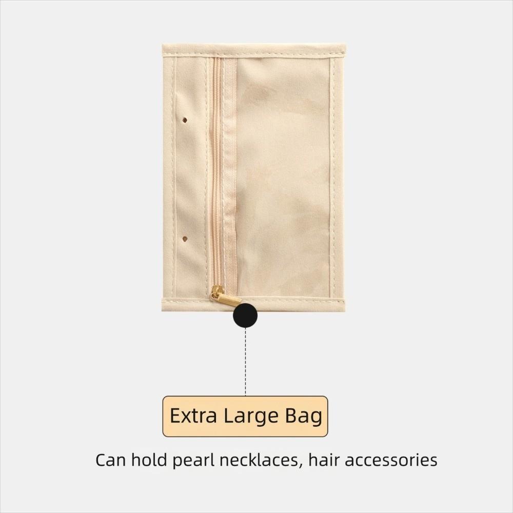 PU Leather Jewelry Storage Book Zipper Jewelry Storage Bag Elegant Jewellery Binder  for Women