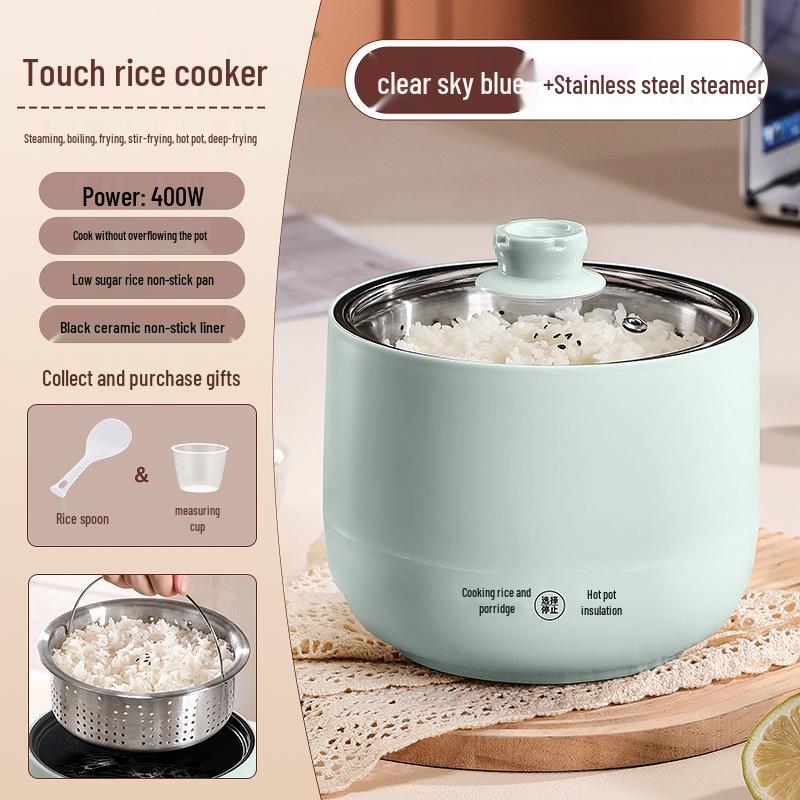 Compact Multifunctional Electric Rice Cooker Steamer – Non-stick, Low Power, Ideal for Dorms and Small Spaces