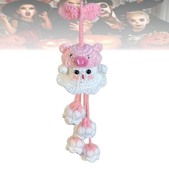 Halloween Pendant 3D Soft Plush Ghost Crochet Kit Festive Holiday Pendant Decoration Whimsical Halloween Accessories