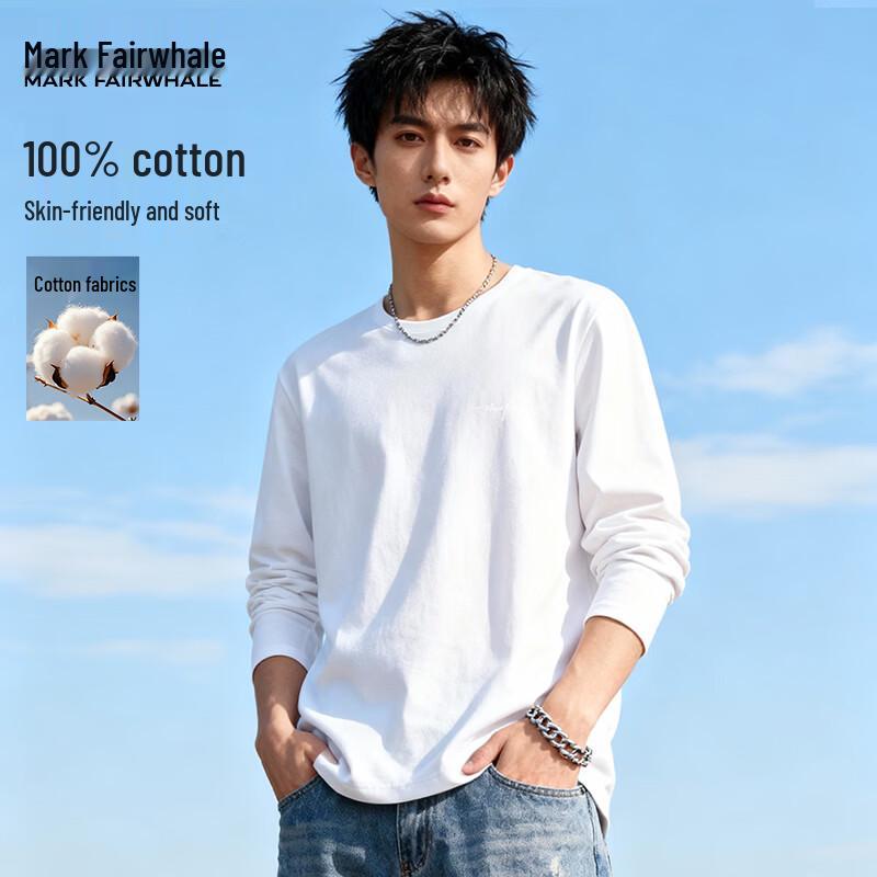 Mark Fairwhale Men's Cotton Long Sleeve Crew Neck T-Shirt