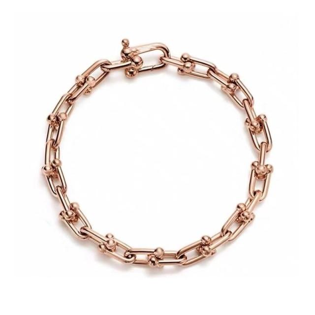 

S925 стерлингового серебра высокого качества тонкий U-образный модный браслет женский логотип подлинные ювелирные изделия подарок на день святого Валентина 16cm