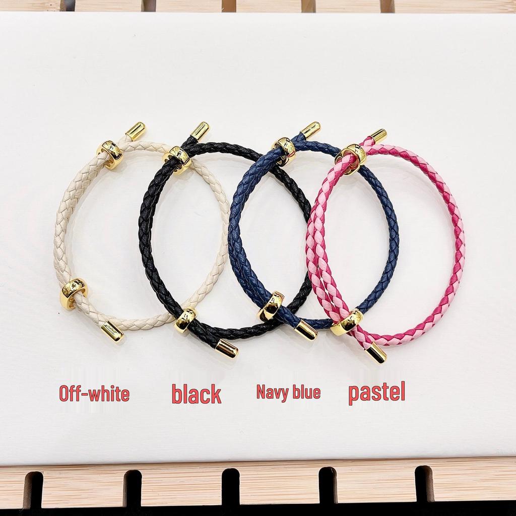Corda de Pulso Ajustável de Couro de 3mm - Pulseira do Zodíaco Bagua - Corda Decorativa Vermelha para DIY
