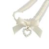 Kadın Sevimli Yaka Lolitas El Yapımı Vintage Dantel Kalp Gerdanlık Kadınlar Için Gotik Yay Düğüm Kolye Kızlar Üniforma Aksesuarları