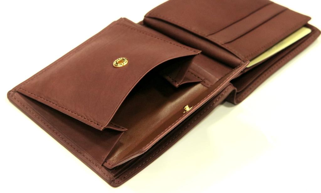 wallet flap and coin Rainier calfskin 1116 [CYPRUS] Bi-fold (with compartment) (wine)