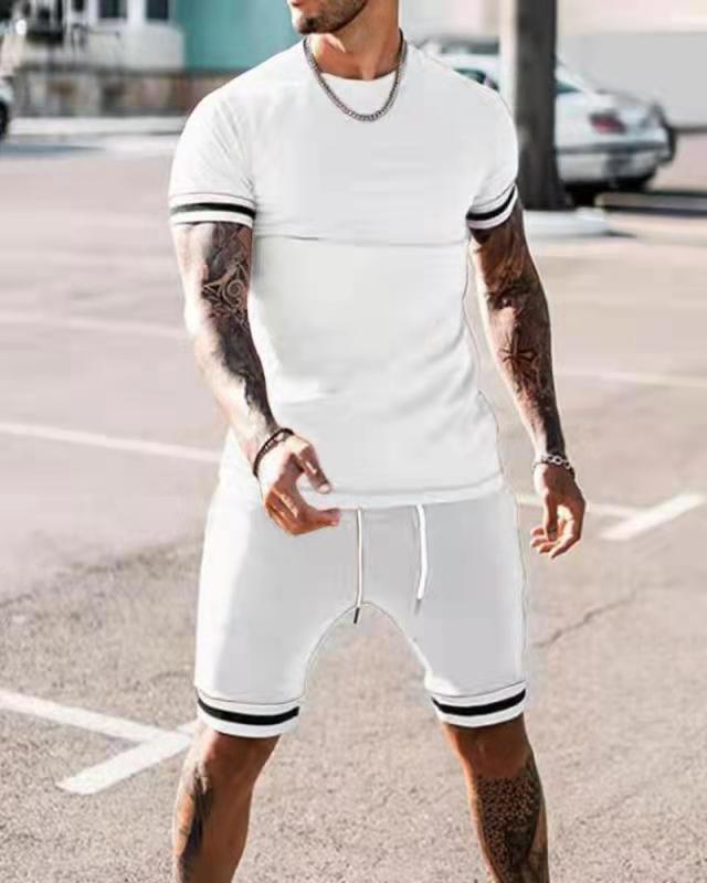 European and American 3D digital printing men's summer short-sleeved beach pants set trendy T-shirt set, manufacturer
