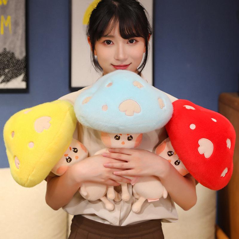 New Plush Mushroom Shiitake Doll Walking Mushroom Cute Plush Toy Boutique Gripping Doll