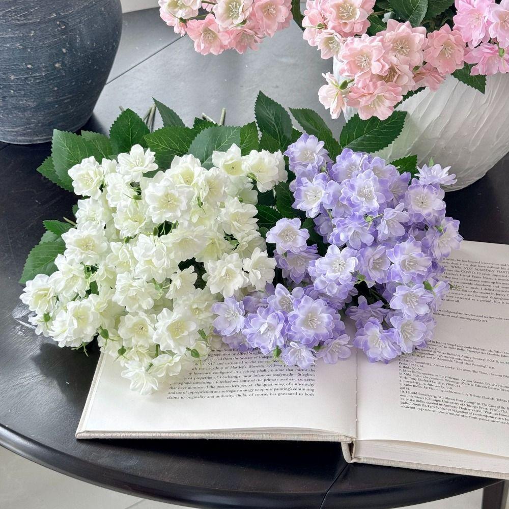 Green Leaves Artificial Jasmine Flower Silk Petals Faux Flower Simulation Flower Desktop Ornaemnt