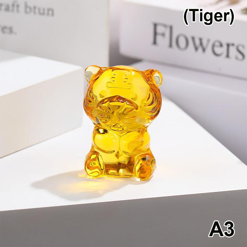 Crystal Mini Twelve Zodiac Ornaments Cute Little Animal Model Mouse Ox Tiger Rabbit Dragon Snake Desktop Decor Home Decor Gifts