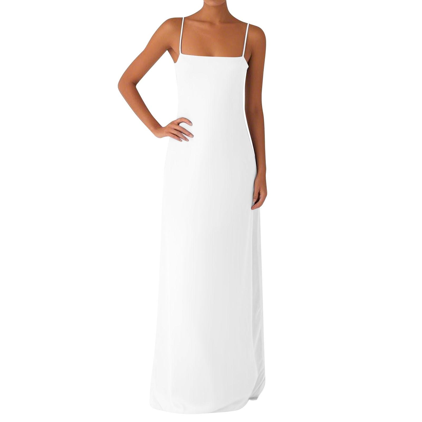 

Женское сексуальное длинное шелковое цельное платье с открытыми плечами XL белый