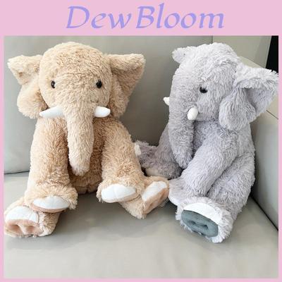 Soft Plush Elephant Pillow Comfort Toy For Kids Adorable Gray And Khaki Cuddly Design