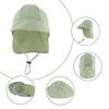 Kids Outdoor Sun Protective Fisherman Hat With Neck Flap Drawstring Breathable Bucket Hat For Hiking and Camping