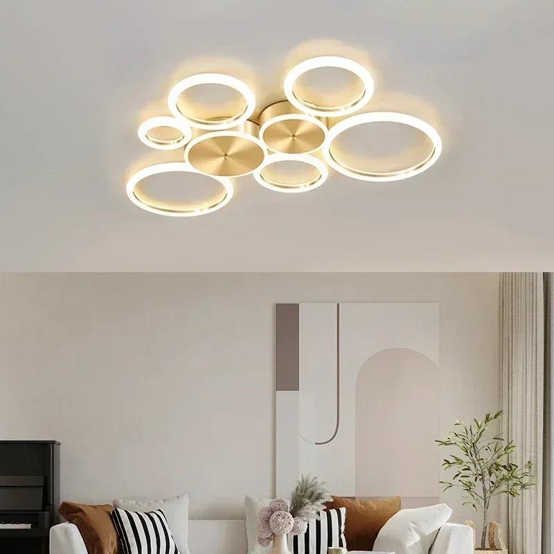 Modern minimalist LED ceiling light Nordic luxury gold ring light Living room dining room bedroom ceiling light Home decoration