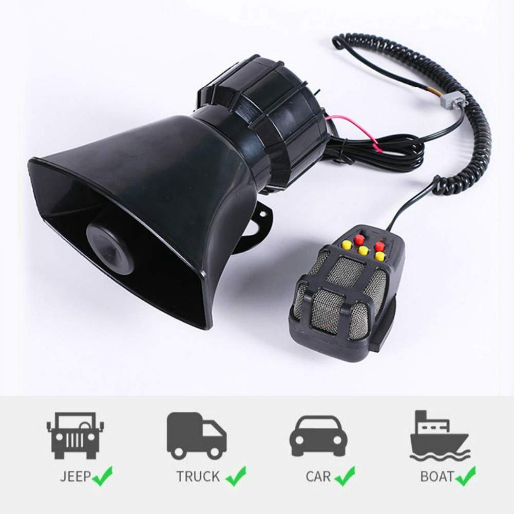 Dragonpad 7-Sound Loud Car Warning Alarm Police Fire Siren Air Horn PA Speaker 100W Warning Alarm