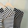 Korean Style Striped Knitted Neck Scarf Casual Women Shawl For Daily Outfit